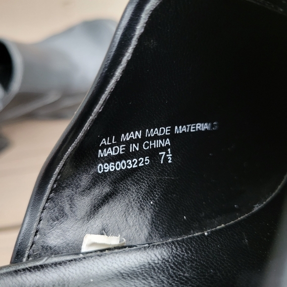 Vintage 90s y2k Bratz Black Vegan Faux Leather Super Chunky Square Toe Mules 7.5 - Picture 7 of 9